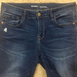 Old Navy Mid Rise Rockstar Distressed Jeans